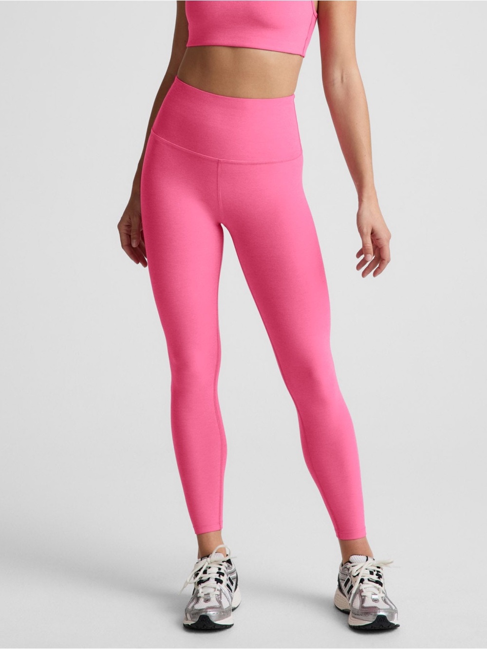Beyond Yoga Caught In The Middle Pink Heather Ankle Leggings Size Medium